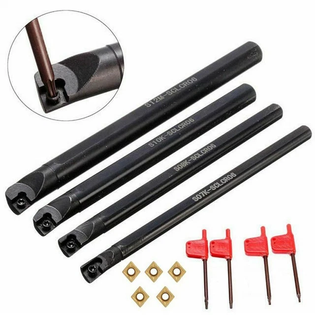 Porte-outil De Tournage S16Q-SCLCR09 Avec 10 Inserts CCMT09T304 - Tige 16 Mm, Pour Tour CNC, Usinage Métal