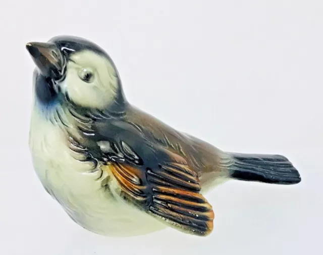Goebel West Germany Sparrow Bird w/ Blue Luster Head Porcelain  Figurine  CV 72