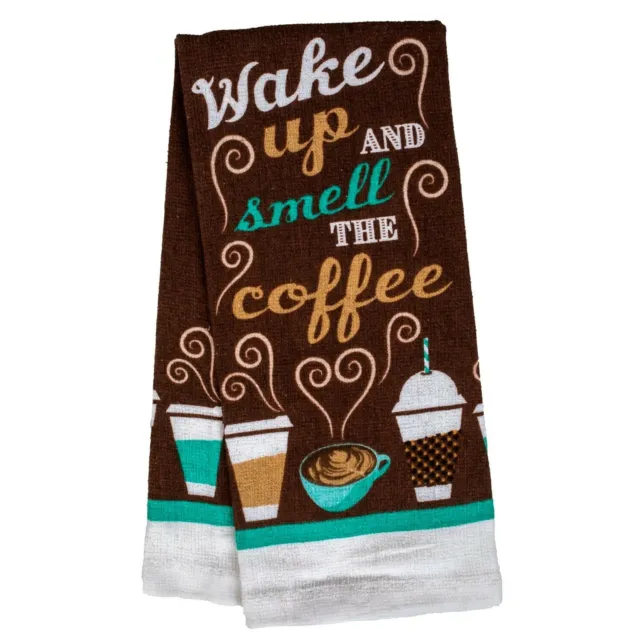 Wake Up and Smell The Coffee Towel 2 Piece Set Home Collection