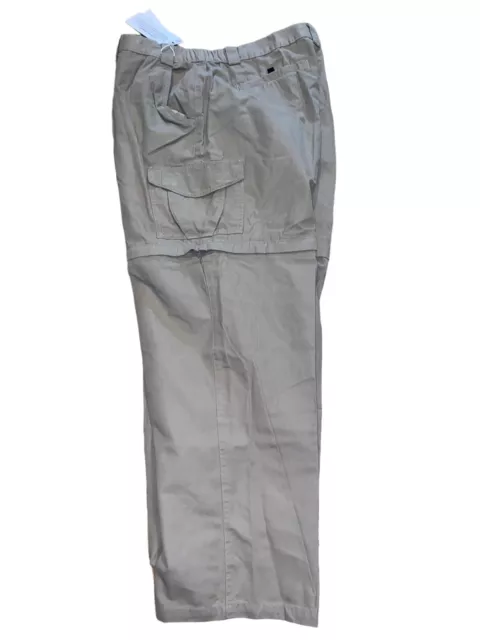 Sportif Men's Cotton Elastic Waist Zip-Off Cargo Pants Beige (Size: 42 x 32) NWT
