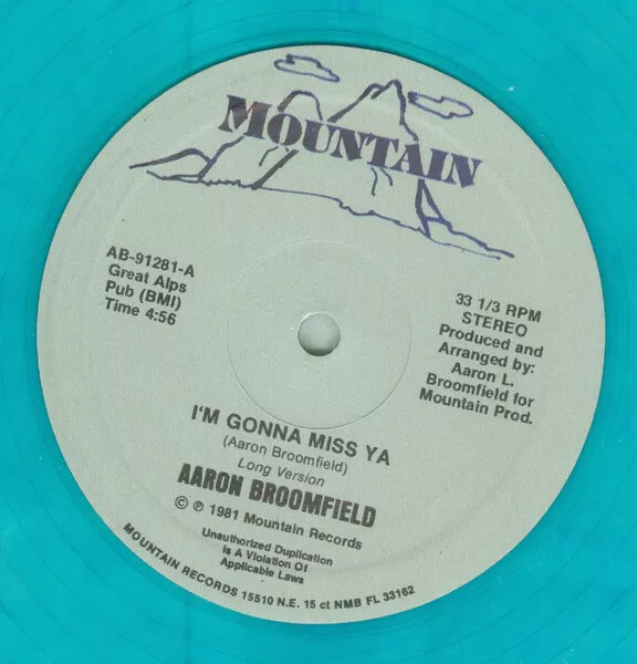 Aaron Broomfield '' I'm Gonna Miss Ya '' New 12 Dance Disco Soul Funk