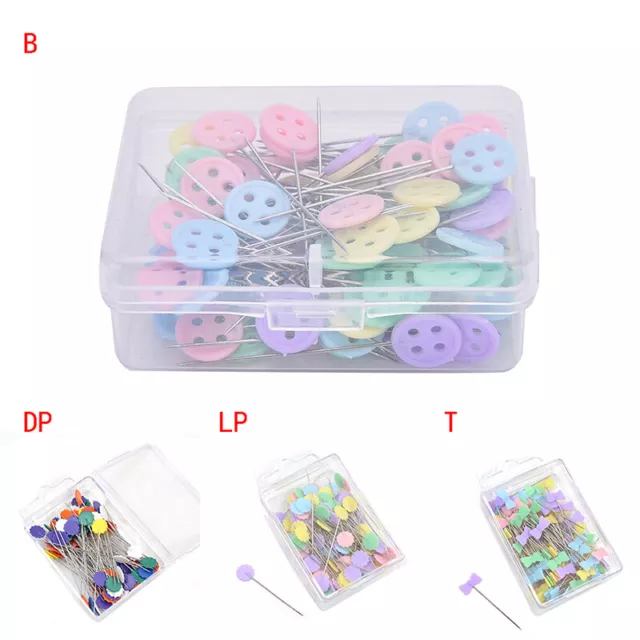 100X Patchwork Pins Flower Button Head Pins Quilting Tool Sewing Accessories  Bk