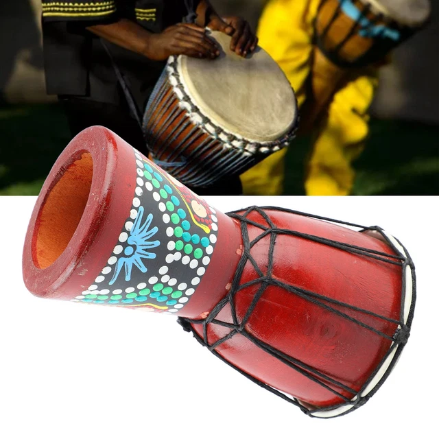 African Drum 5in Wooden Djembe Hand Percussion Instrument Crisp Sound for Kid
