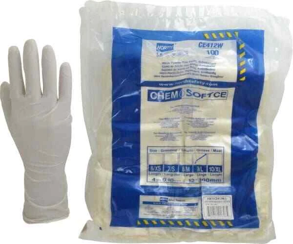 100 Pack North CE412W/L Disposable Gloves, Size Large, 4 mil, Nitrile