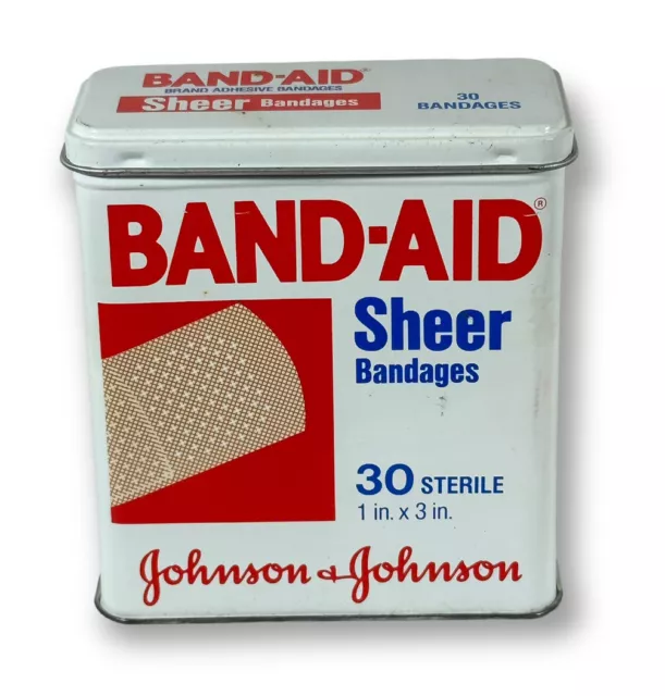 Vintage Band-Aid Brand Tin Johnson & Johnson 4626 BU, Sheer Bandages Empty USA