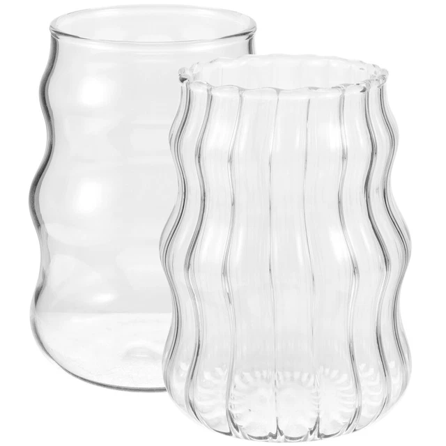 2 piezas Taza de vidrio transparente para el hogar Taza de café Taza de vidrio Bebida Handhel