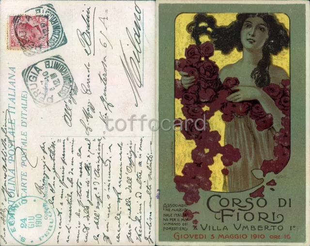 Liberty Art Nouveau-Corso Di Fiori-Villa Umberto I Roma 1910-Perugia-C14-135