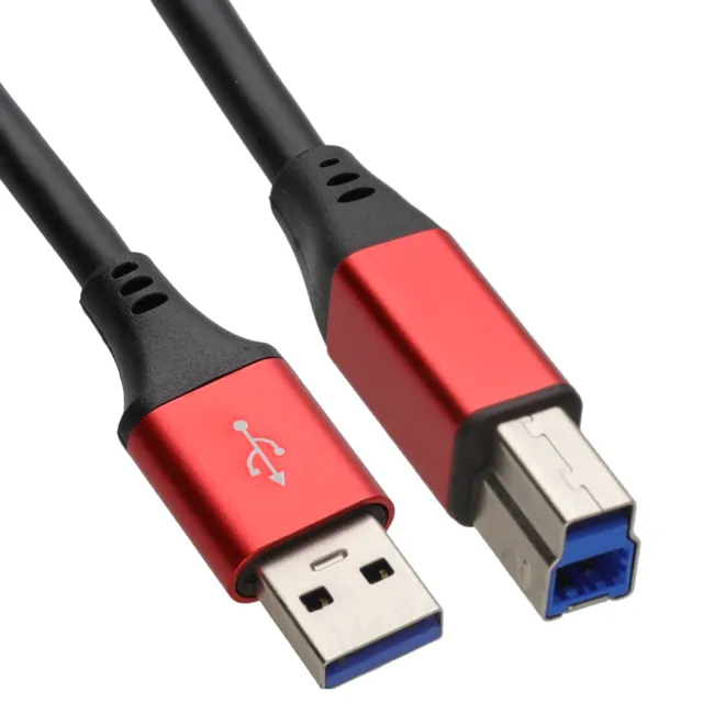 Caliente Metal USB 3.0 Superspeed Cables Tipo Enchufe Un a B Impresora Rojo