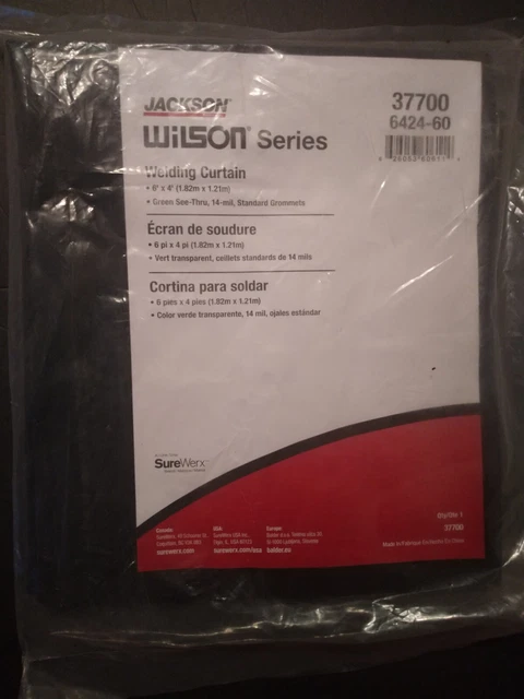 Welding Cutting Jackson Wilson Series 6'×4' 37700 Green See- Thru,14-mil