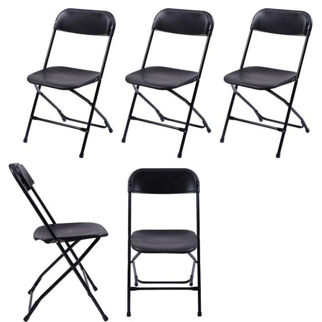 5-PACK Wedding Party Event Quality Commercial Plastic Stackable Folding Chairs
