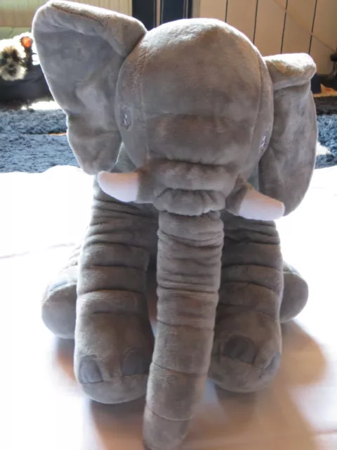 Elefant Kuscheltier zum Einschlafen Baby  Plüschelefant 40x26x20 cm grau