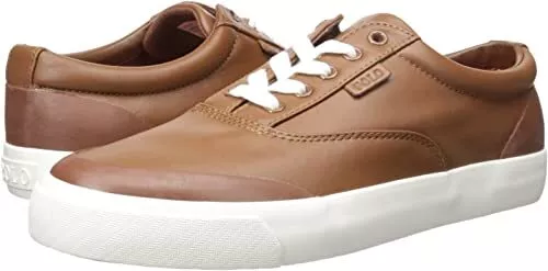 Polo Ralph Lauren Men's IZZAH Brown Leather Sneaker Shoes SZ 11.5 D $149