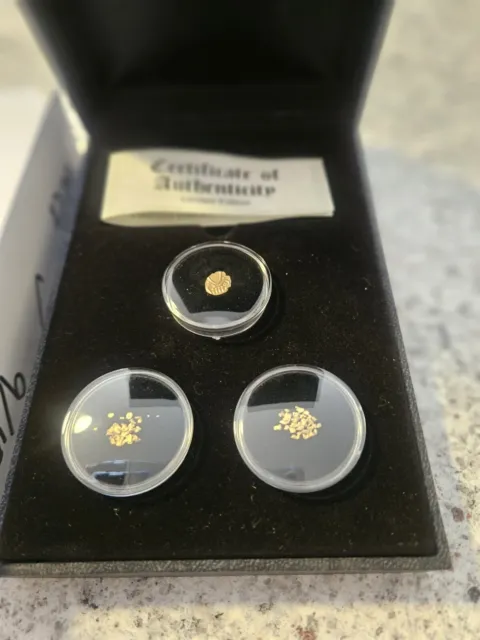 Treasures of The World Gold Set AUSTRALIAN Nuggets and 17th Century Gold Coin.