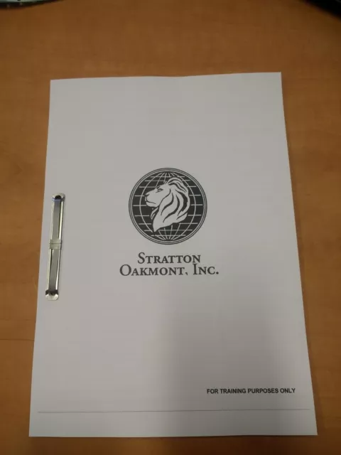 Stratton Oakmont Training Manual Jordan Belfort. Printed Copy & Link To PDF!