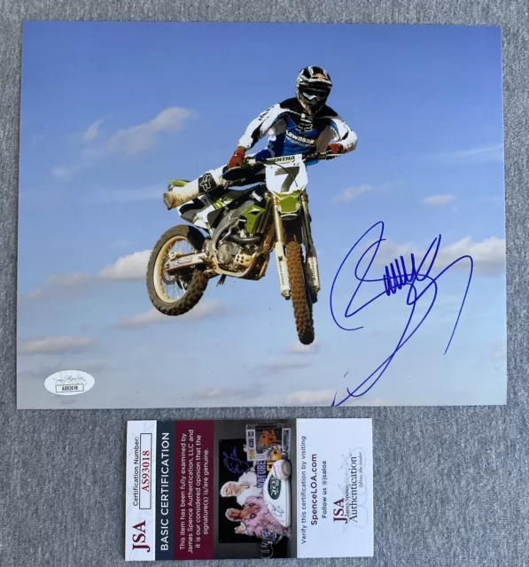 MOTOCROSS RACING JAMES BUBBA STEWART AUTOGRAPH 8x10 PHOTO YAMAHA JSA AS93018