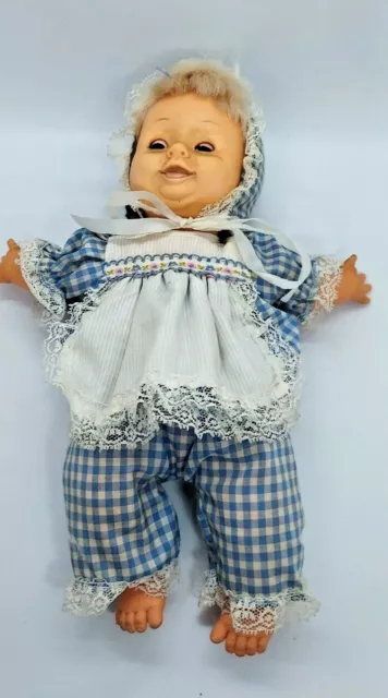 VINTAGE 1985 UNEEDA Doll Co. Baby Doll Rooted Hair Sleep Eyes Eyelashes ...