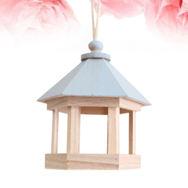 Casetta Nido Mangiatoia Per Uccelli In Legno FSC - 16cm Con Tetto Conico - Foto 2