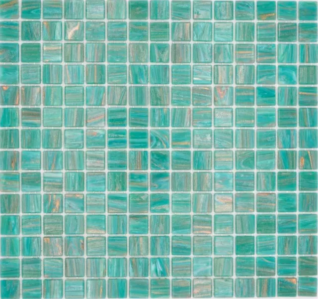Mosaico de vidrio azulejo de mosaico verde turquesa cobre cambiante 230-G65_P