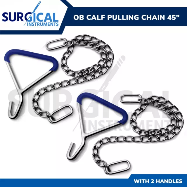 Calf Pulling Puller Chain 30'' 60'' with OB Handle Goat Gripper Dairy  Delivery