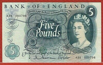 BANK OF ENGLAND 5 £ (PICK#375a) & 4 DIFFERENT SIGNATURE 1 £ SOLD AS A LOT