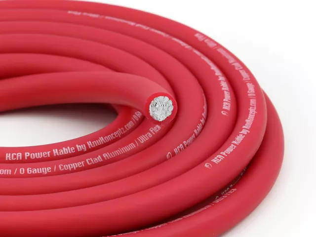 KnuKonceptz RED Ultra Flex KCA True AWG 1/0 Gauge Power Battery Cable per Meter