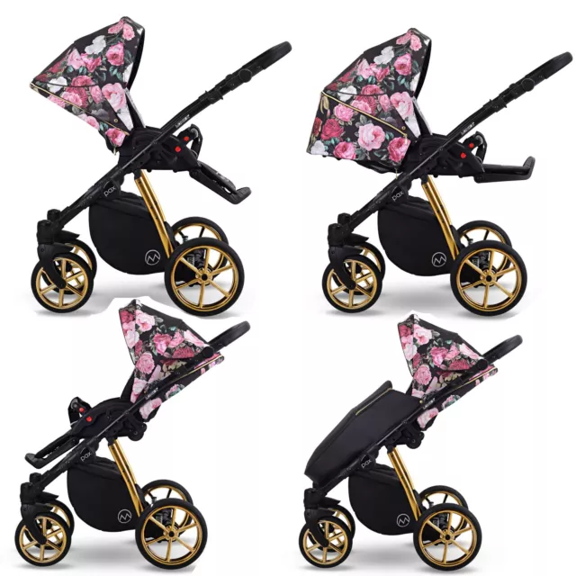 Poussette 3in1 2in1 Isofix 12,8 Kg Légère jusqu'à 22 KG Pax par Lux4Kids 3