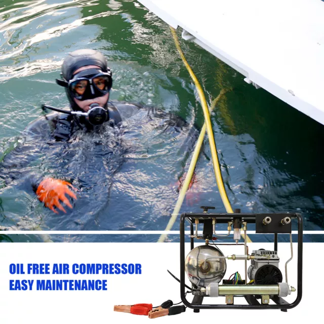 12V/ DC Battery Diving Air Compressor For Diving w/ 50FT Hose + Regulator