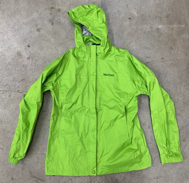 Marmot Green Full Zip Hooded Lightweight Windbreak Rain Jacket Womens Large