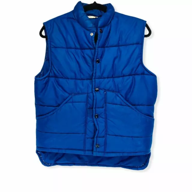 Vintage JCPenney Navy Blue Puffer Vest Boys Large Adult Small
