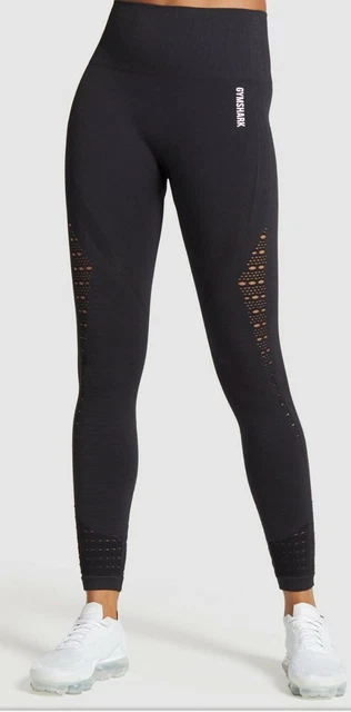 GYMSHARK ENERGY + Seamless Leggings Black Small £28.00 - PicClick UK