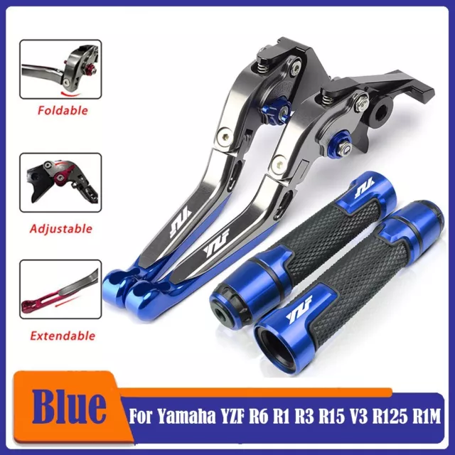 For Yamaha YZF R6 R1 R3 R15 V3 R125 R1M Handlebar Grips Brake Clutch Levers Set