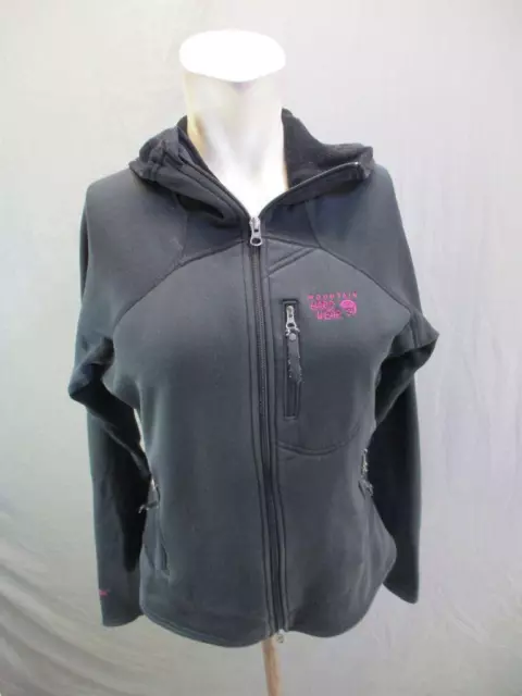 Mountain Hardwear Size M Women Black Fleece Lined Hooded Softshell Jacket 7BL266