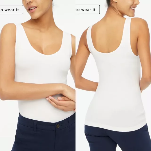 J. Crew Factory NWT FLAW Reversible Layering Tank Top White Size Medium MSRP$29