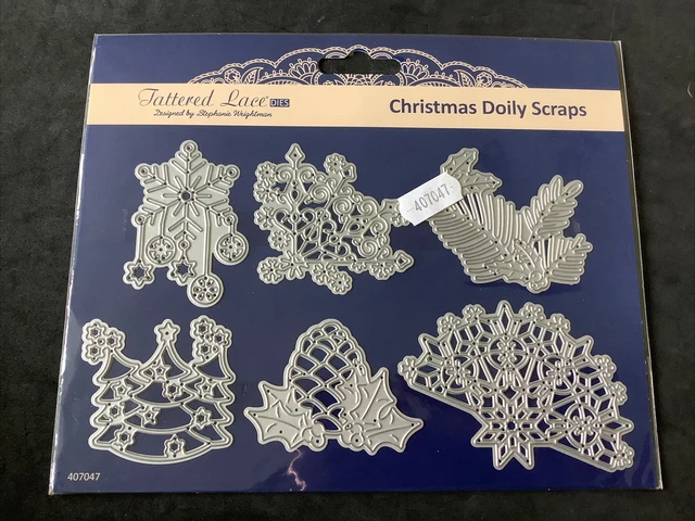 Nuevo conjunto de troqueles de troqueles de Navidad de Doily de encaje hecho jirones