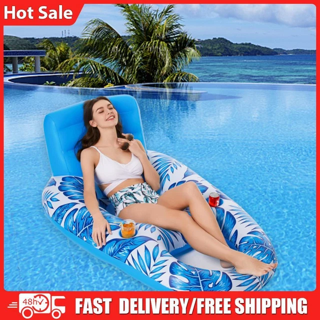 Floating Boat Lounge Portable Swim Ring PVC for Beach Vacation/Family Pool Party