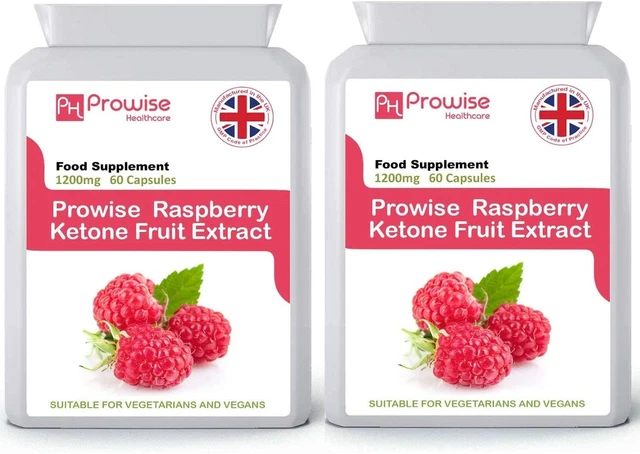 RASPBERRY FRUIT EXTRACT 1200mg - 60 Capsules x 2 Pack - UK Manufactured ...