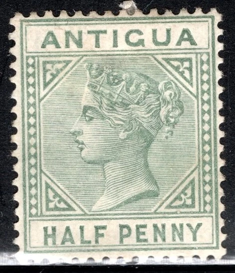 Antigua Stamp Scott #12, 1/2p, Green, OG, MLH, SCV$5.00