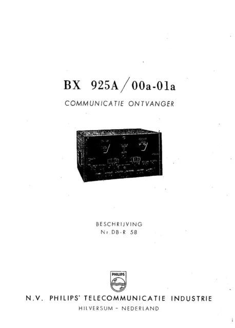 Service Manual-Anleitung für Philips BX 925 A