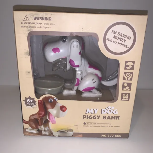 My Dog Piggy Bank - Robotic Coin Munching Toy Money Box - PINK G