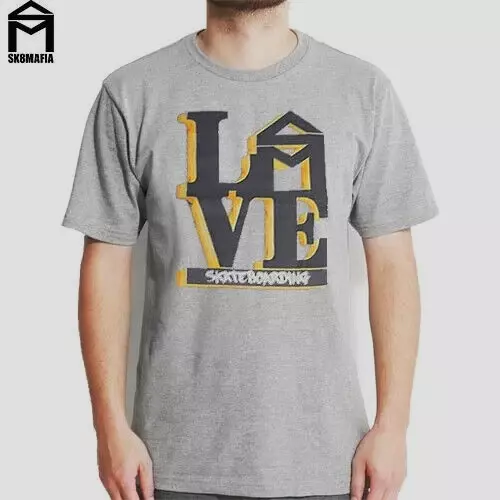 SK8MAFIA Love Skateboard T Shirt -  LARGE - Heather Grey SKATE MAFIA