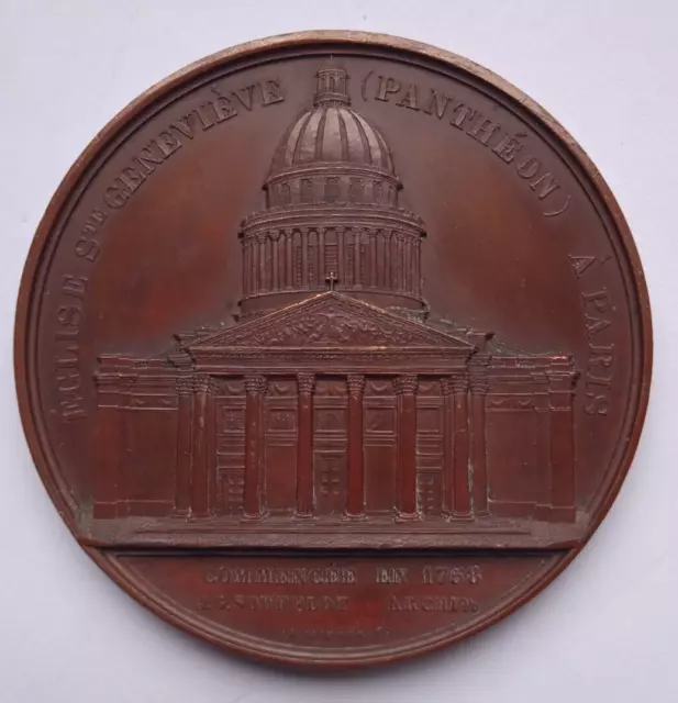 SAINTE GENVIEVE CHURCH / PANTHEON in PARIS / ARCHITECTURE BRONZE MEDAL by WIENER