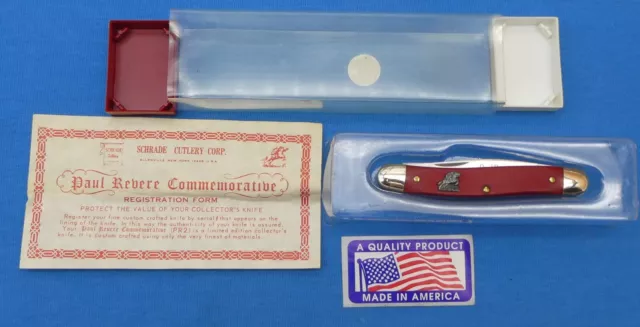 Schrade Walden USA made “Paul Revere 2” Commemorative Stockman Knife in Viewpac