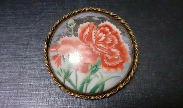 Ancienne Broche D'elfa Paris – Fantaisie Dorée – Métal Plaqué Or – Occasion