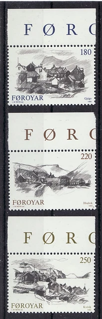 FÄRÖER Dänemark Jahrgang 1982 Oberrand Mi 72 73 74 ** Landschaften Ortansichten