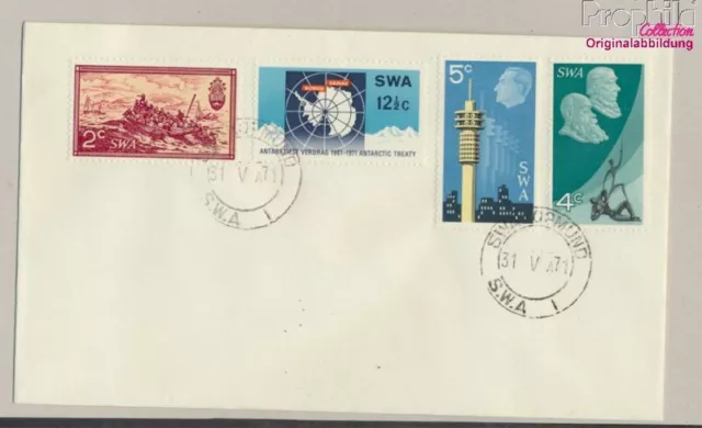 Briefmarken Namibia - Südwestafrika 1971 Mi 363,364,365-366 FDC Flaggen u (10041