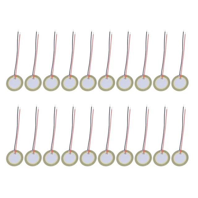 20 Piezas Pastillas Piezoeléctricas Con Cables – Para Guitarras Acústicas Y Micrófonos De Contacto