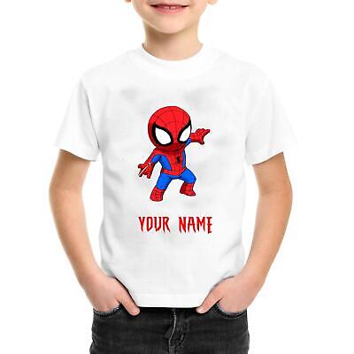 New Kids Boys Girls Personalised Superhero T-Shirt Birthday Gift Funny Tee Top