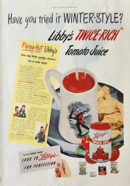 1947 Libbys Tomato Juice Vintage Ad Twice rich