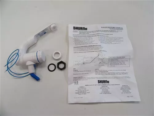 Shurflo Electric Water Faucet 12 Vdc 3 Amps Max White 94-009-30 Marine Boat