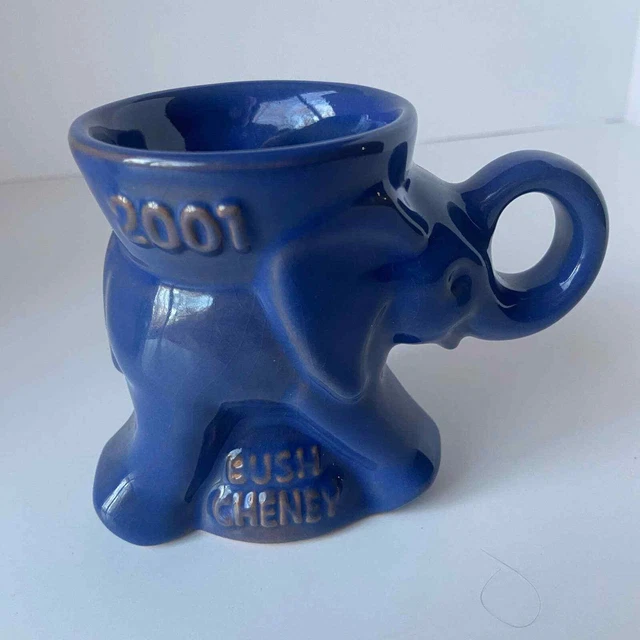 Frankoma 2001 Bush Cheney Political Mug Elephant New Old Stock GOP Republican